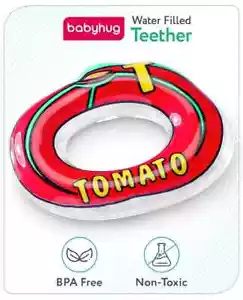 Babyhug Tomato Shaped Water Filled Teether - Red Beautiful design, easy to wash. - Picture 1 of 6