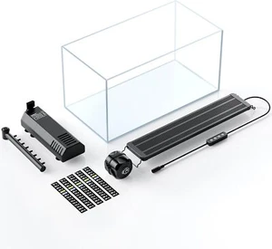 Pawfly 5 Gallon Fish Tank Ultra Clear Rimless Glass Aquarium Kit with Extendable - Picture 1 of 8