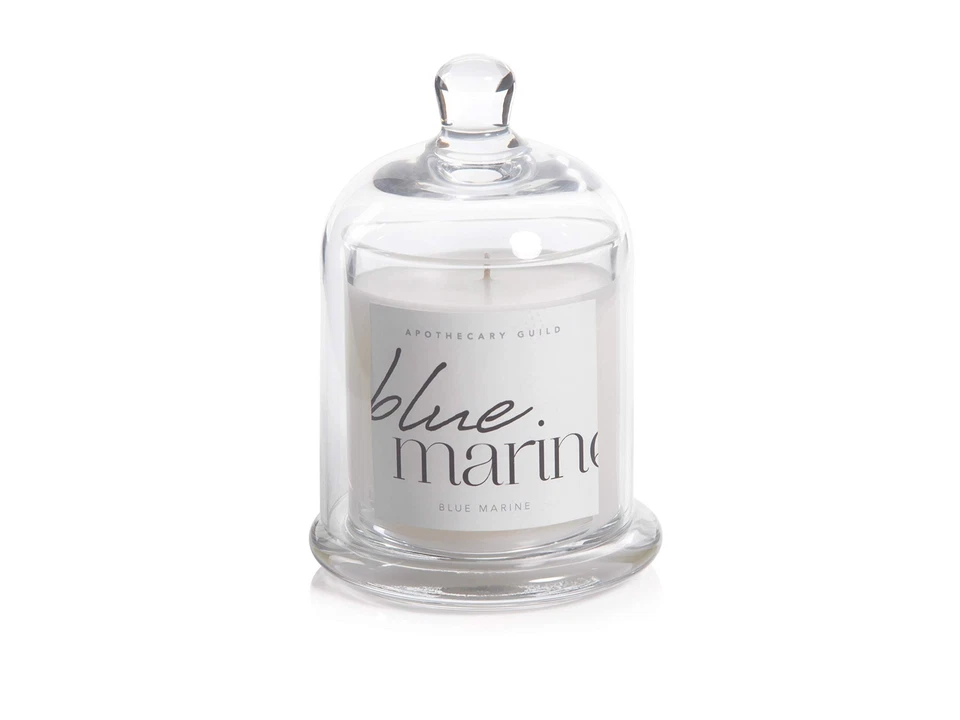 Blue Marine Zodax Apothecary Guild 10 Ounce Scented Jar Candle with Dome