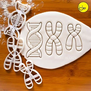 Set of 3 cookie cutters: Chromosome, Y, DNA | genetic molecule medical science - Picture 1 of 13