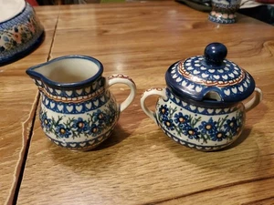 Polnische Keramik Sahne und Zucker Set! UNIKAT - Bild 1 von 9