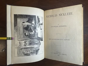 1888 Rare Charles Dickens Book Nicholas Nickleby Illustrated HC VG - Bild 1 von 14