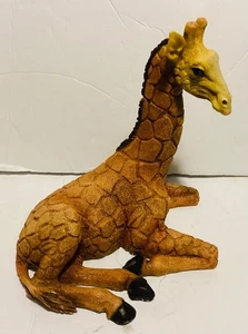 "Statuina giraffa vintage in resina Castagna 1989-Made in Italy-Decorazione fauna selvatica" - Foto 1 di 4