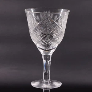 Bohemian Polish Hand Cut Blown Crystal Sherry Glasses 5 3/8" Antique C. 1900 - Picture 1 of 7