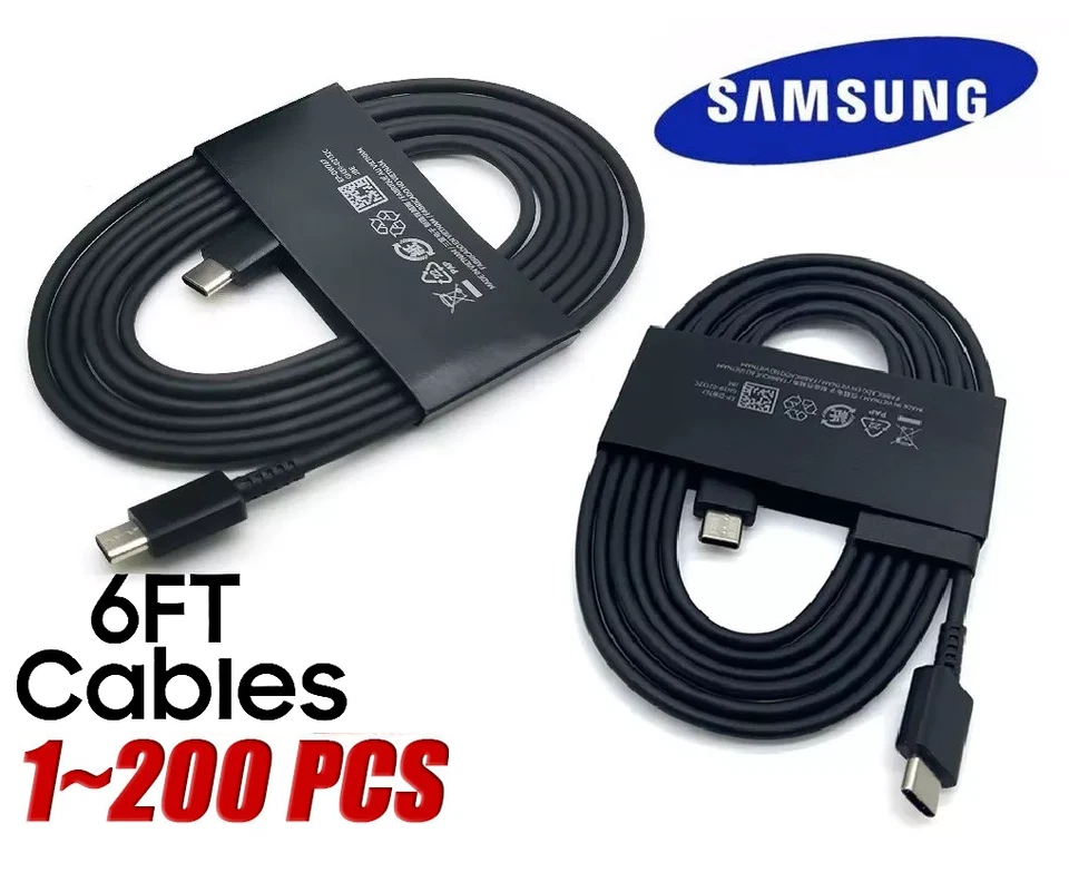Original Samsung Galaxy S24 S23 S22 S21 5G USB-C 6FT Super Fast Charge Cable LOT - Image 1 of 4