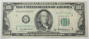 1950 B U.S. Federal Reserve $100 Star Note - Chicago - VF - Picture 1 of 6