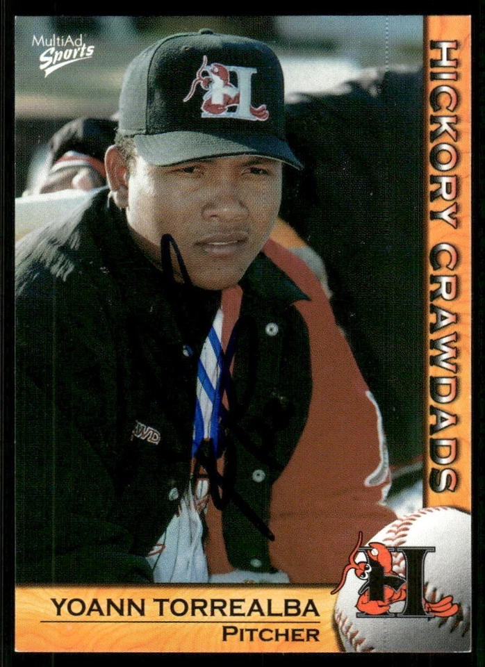 2004 Hickory Crawdads YOANN TORREALBA Signed Card autograph auto PIRATES - Image 1 of 1