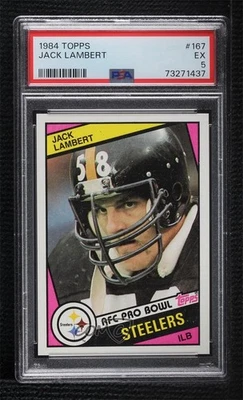 1984 Topps Jack Lambert #167 PSA 5 HOF - Image 1 of 2