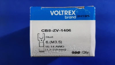 Caja de 98 terminales de horquilla de bloque VOLTREX CBS-ZV-1406 / 16-14 AWG, #6 (M3,5) perno Foto 1 de 4