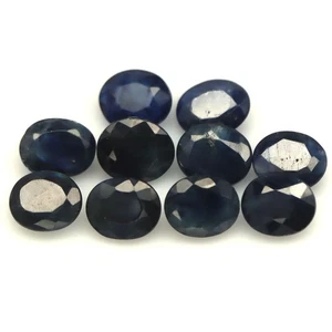 8.60 CT. Heated 10Pcs Blue Sapphire Madagascar Oval - Picture 1 of 4