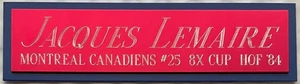 JACQUES LEMAIRE Canadiens NAMENSSCHILD HANDSIGNIERT signed STICK JERSEY PUCK FOTO - Bild 1 von 4