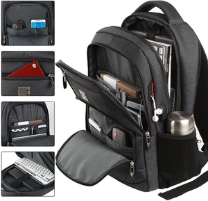 Laptop Backpack Anti Theft Slim Durable Water Proof Fits 15.6 Inch Laptop Black - Picture 1 of 7