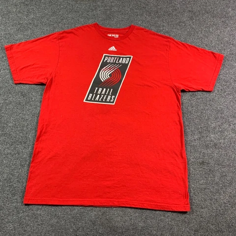 Adidas Portland Trail Blazers T Shirt Adult Extra Large XL Red NBA Basketball Cover