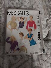 Vtg (1979)McCall's #6866 Misses' Sleeveless/Short/Long Sleeve Blouse Sz 20 UC FF