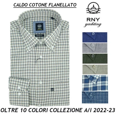 Camicia uomo in flanella rasata a quadri tinta unita con taschino classica l xxl - Immagine 1 di 2