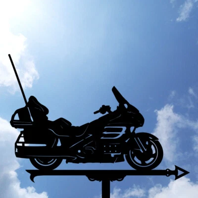 Biker, Motorbike Metal Weathervane, Weather Vane Honda Gold Wing home roof decor - Image 1 of 4