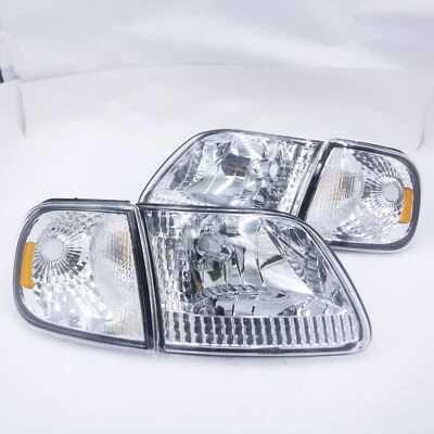Par de faros de cristal con señales de esquina negros para Ford F-150 1998-2004 Foto 1 de 4
