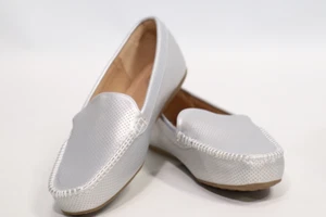 Women s Journee Collection Halsey Moc Toe Perforated Loafer Silver  Perforated - Picture 1 of 6