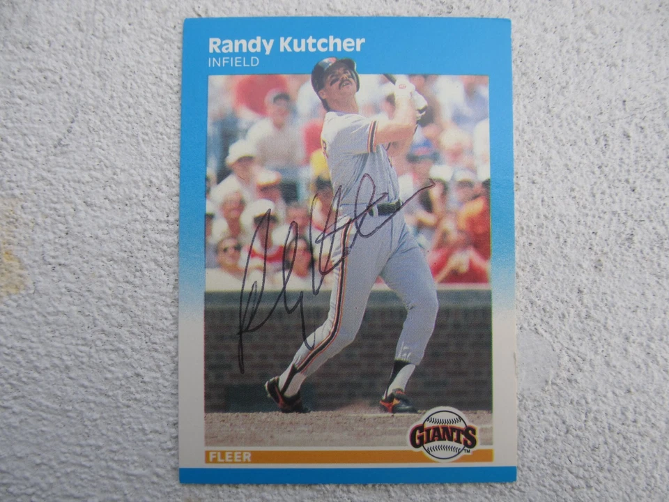 Giants Randy Kutcher Signed Autographed 1987 Fleer Mint - Image 1 of 1