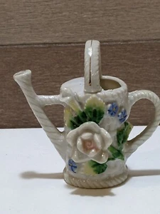 VINTAGE FLORAL Watering Decanter Hand-Painted (w/Gold) Porcelain - JAPAN - Picture 1 of 6