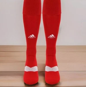 ADIDAS Soccer Socks Adult Mens Medium Red White Logo Metro IV Socks NWT - Picture 1 of 7