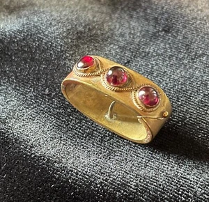 antiker Granat/Gold Schal Pin - Bild 1 von 4
