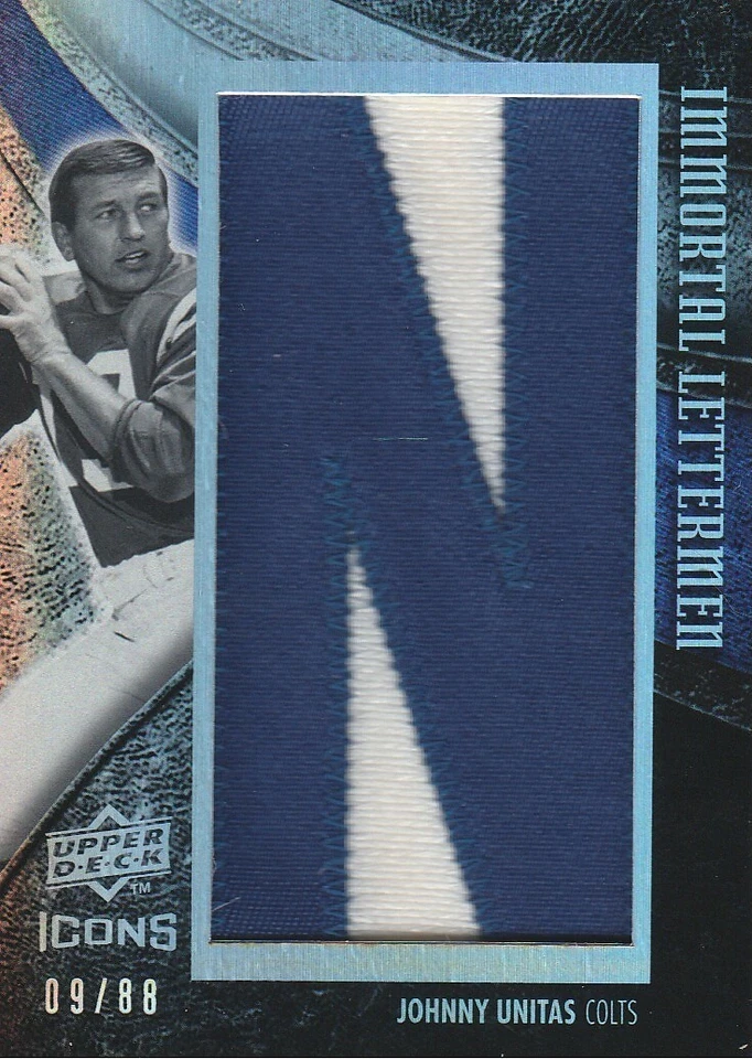 2008 Upper Deck Icons Immortal Lettermen #JU2 Johnny Unitas/88 (UNITAS) "N" - Image 1 of 2