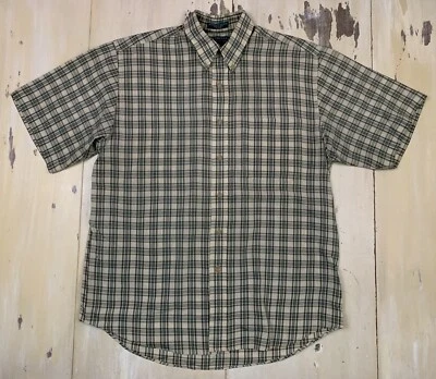 CLAYBROOKE - Camisa de Patinaje Papá Abotonada A Cuadros Beige Años 80 De Colección, Para Hombre MEDIANA Foto 1 de 4