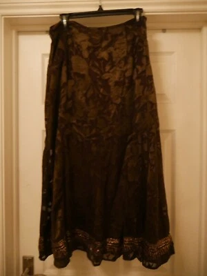 John Rocha Brown Skirt Size 10 Designer Full Length Evening Party Sequin Bead - Image 1 of 4