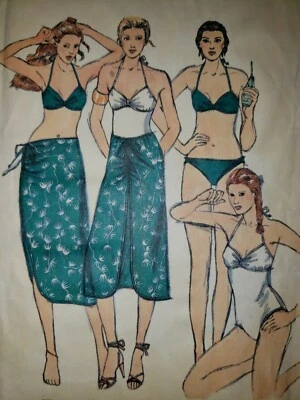 VTG Butterick Pattern #6537 John Kloss Swimsuit/Bikini/Skirt/Sarong- Size12~Cut - Image 1 of 4
