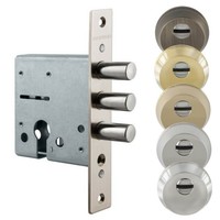 Mortise Deadbolt Euro Profile Cylinder Lock 3 Bolts Wooden/Metal Door, Safe