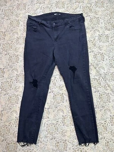 Old Navy Womens Sz 18 RockStar Super Skinny Ankle Stretch Denim Jeans Black - Picture 1 of 12