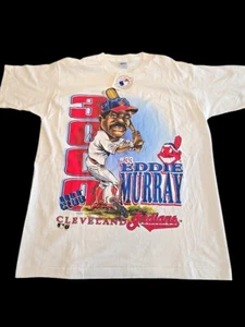 VTG 90s Cleveland Indians Eddie Murray 3000 Hit MLB Baseball T Shirt Large NEW - Picture 1 of 6