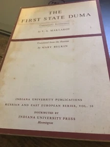 The First State Duma: Contemporary Reminiscences. Trans. By Mary Belkin [Indiana - Imagen 1 de 1