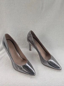 Size 10M Women's Naturalizer 27 Edit Alanna Leather Silver Pointed Toe High Heel - Picture 1 of 8