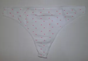 NOBO NO BOUNDARIES WHITE PINK STARS THONG PANTIES S SMALL JUNIORS - Picture 1 of 2
