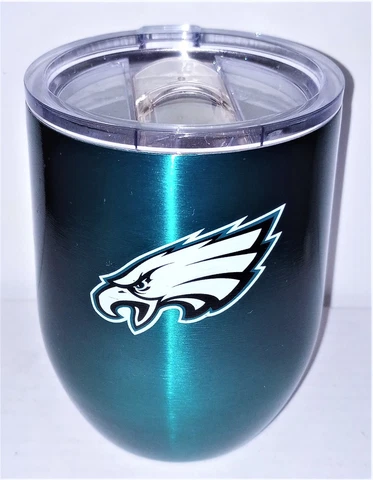 Philadelphia Eagles 16 oz Curved Stemless Tumbler - Some Wear - Good Condition Cover