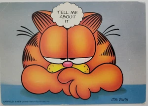 Garfield "Tell Me About It" Postcard 6X4 Addressed Unposted Chrome - Picture 1 of 2