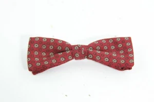 Corbata de arco vintage ORMOND NYC con clip borgoña con estampado circular - Imagen 1 de 6