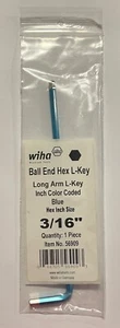 Wiha 3/16" Ball End Hex L-Key Long Arm Color Coded Hex Inch Item No.56909 - Picture 1 of 1