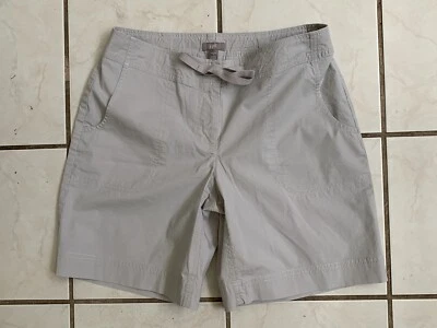 J.JILL STRETCH ¡NUEVO! Pantalones Cortos para Caminar Caqui Beige Algodón Sábanas Cordón Talla 4 Foto 1 de 4