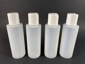 Botellas de plástico de 4 oz (naturales) con tapa de disco blanco almacenamiento de belleza de viaje - Imagen 1 de 7