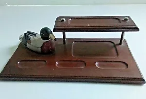 "Organizador de valet de madera vintage para hombre tocador bandeja de 2 niveles mallard de cerámica 12x6x3" - Imagen 1 de 9
