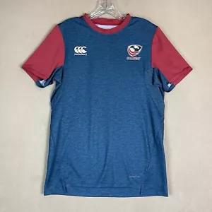 Canterbury Shirt Adult Medium Blue USA Rugby Jersey Short Sleeve Logo Men - Picture 1 of 11