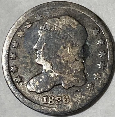 Media moneda de diez centavos busto tapado 1829 - detalles AG - Bonita moneda tipo Estados Unidos - 90 % plata H10C Foto 1 de 4