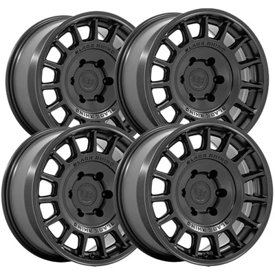 (Set of 4) Black Rhino BR015 Voll 18x8 5x4.5" +25mm Matte Black Wheels Rims - Image 1 of 4