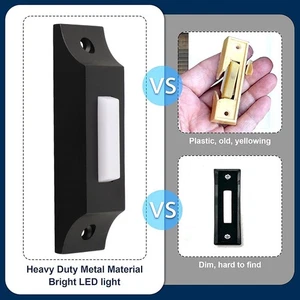 Timbre de metal de alta resistencia pulsador con luz para montaje en pared DC12 24V - Imagen 1 de 12