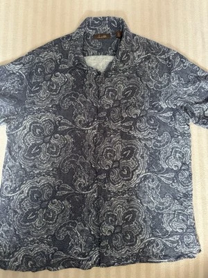 Camisa con botones Tasso Elba para hombre talla Mezcla de lino de seda azul L/informal Foto 1 de 4