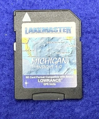 Tarjeta microSD/SD Lakemaster Lowrance Insight v1.0 Michigan Inland Chart Foto 1 de 3