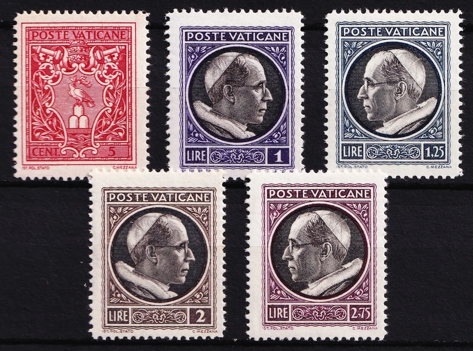 VATICAN CITY . 1940 Pope Pius XII (72-76) . Mint Never Hinged - Image 1 of 1